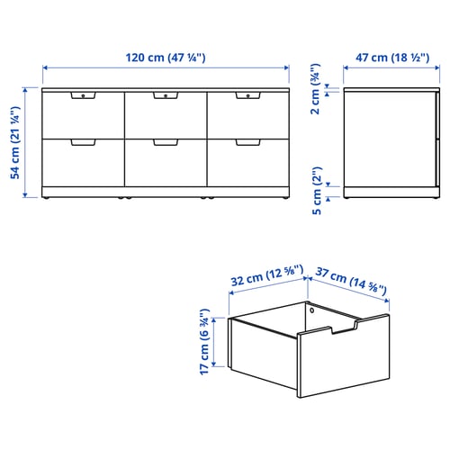 Abbildung mit Maßen für das Produkt: NORDLI.