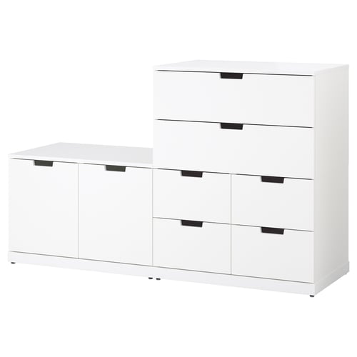 Weißes NORDLI Kommoden & Schubladen-Set, moderne, klare Linien.