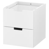 NORDLI weiße Kommode, schlankes, modernes Design mit 2 Schubladen, glatten Oberflächen und integrierten Sicherheitsbeschlägen.