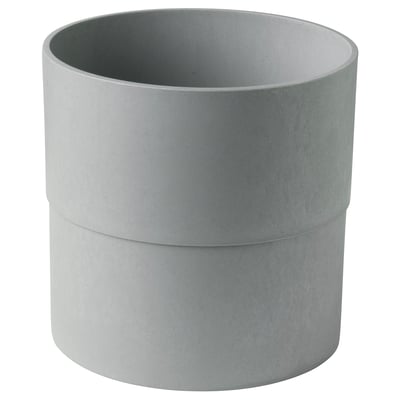 Graues Pflanzgefäß aus recyceltem Kunststoff