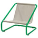 ÖNNESTAD grüner Sessel aus Metall und Stoff, helles und modernes Design.