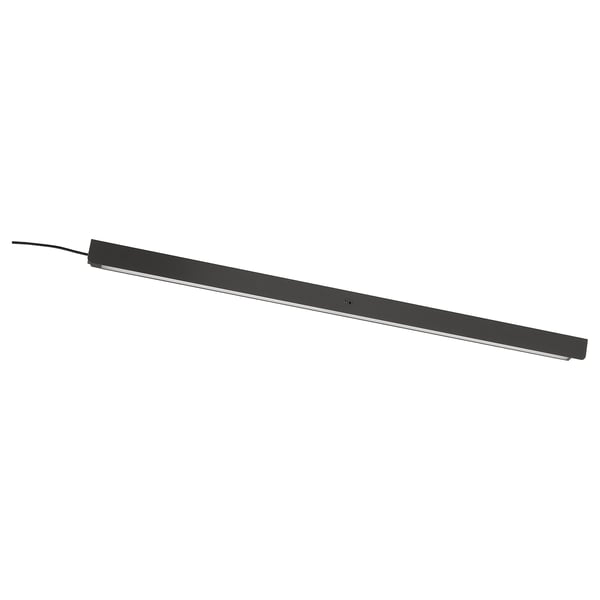 ÖVERSIDAN LED-Schrankleuchte, schlankes Schwarz, Aluminium, rechteckig, modernes minimalistisches Design.