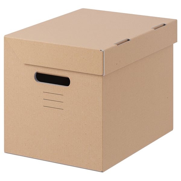 PAPPIS Aufbewahrungsbox, braun, Recyclingkarton, rechteckig, schlichtes Design für die Aktenaufbewahrung.