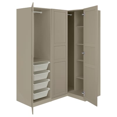 PAX / TYSSEDAL Eckkleiderschrank, graubeige/graubeige, 161/111x201 cm