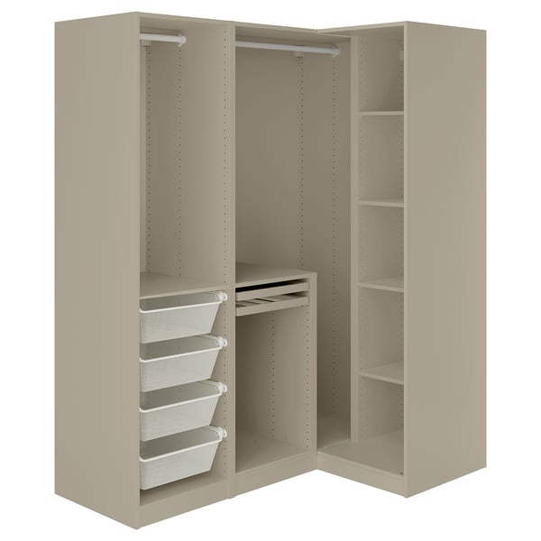 PAX / TYSSEDAL Eckkleiderschrank, graubeige/graubeige, 161/111x201 cm