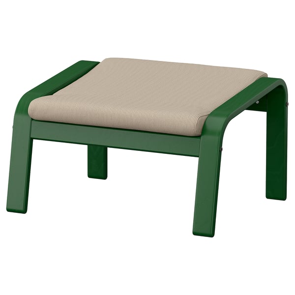 POÄNG Hocker, dunkelgrün/Kelinge beige