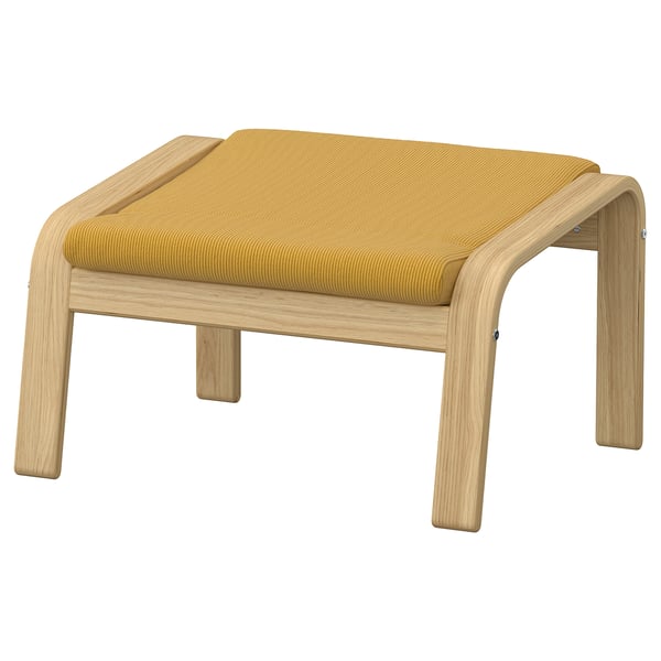 POÄNG Hocker, Eiche/Kelinge dunkelgelb