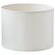 Weißer zylindrischer Lampenschirm. Einfaches, modernes Design, hergestellt aus PET-Kunststoff und Stahl.