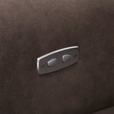 RULLERUM 2er-Sofa m elektrischem Ruhesessel, Tornarp dunkel graubraun