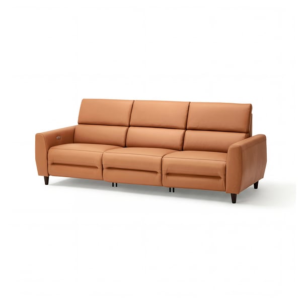 RULLERUM Relaxsofa, beige, Leder, schlankes Design, gemütlich, verstellbar.