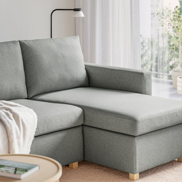 SALTSJÖBADEN 3er-Bettsofa mit Récamiere, Tonerud grau