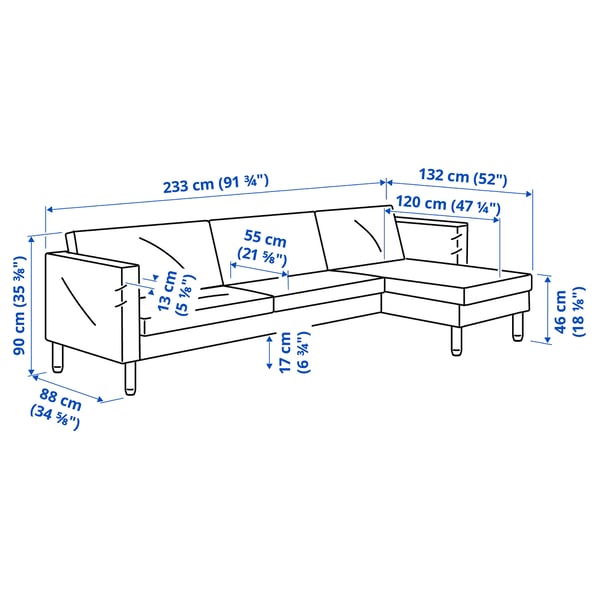 Abbildung mit Maßen für das Produkt: SALTSJÖBADEN.
