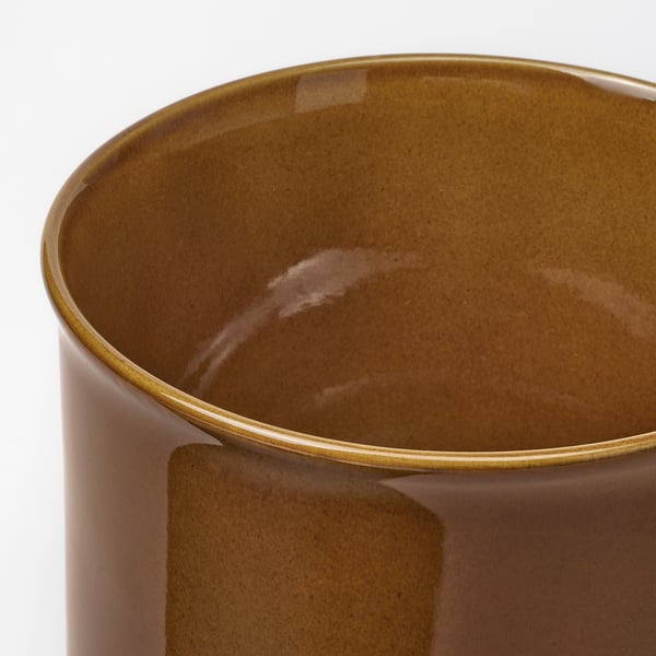 SAMMETSSYREN Übertopf, drinnen/draußen/ocker, 19 cm