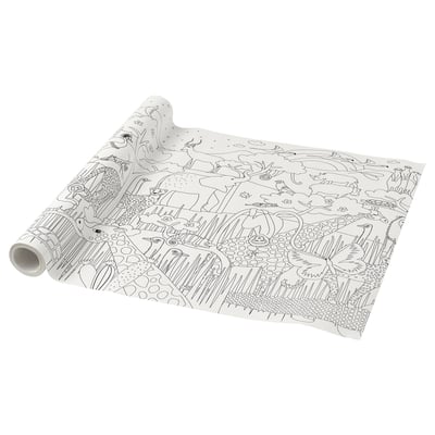 SANDLÖPARE Rolle, weiß mit schwarzem Umriss Naturzeichnung, zum Ausmalen, auf gebleichtem, chlorfreiem Papier.