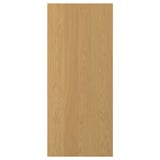 Eine hellbraune Holztür von SINARP. Es besteht aus Eichenfurnier mit einer massiven Eichenkante und hat ein schlankes, rechteckiges Design.