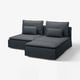 Dunkelgraues SÖDERHAMN-Ecksofa, modernes Design, weiche Polster, modulare Abschnitte.