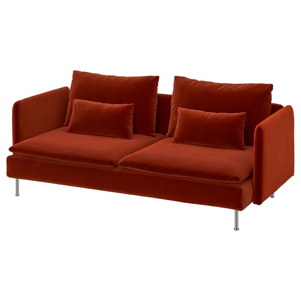SÖDERHAMN 3er-Sofa, Alhamn dunkel orangerot