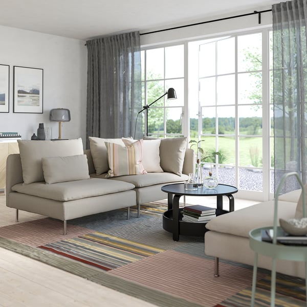 SÖDERHAMN 3er-Sofa, ohne Abschluss/Fridtuna hellbeige
