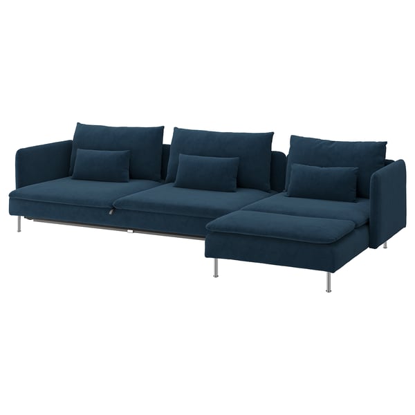SÖDERHAMN 4er-Bettsofa, mit Récamiere/Kelinge dunkelblau