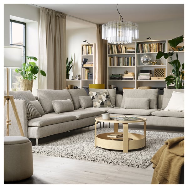 SÖDERHAMN 6er-Eckbettsofa, Viarp beige/braun