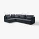 SÖDERHAMN Ecksofa, dunkelgrau, modernes Design, tiefe, weiche Sitze, hohe Beine, abnehmbare Polster.