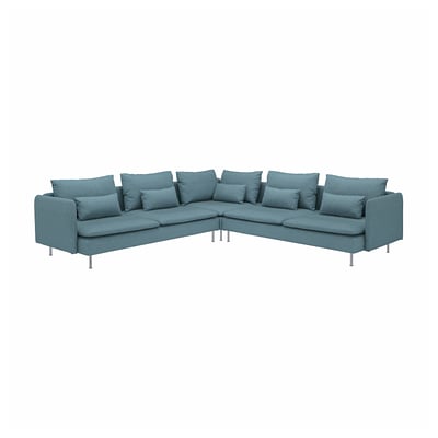 SÖDERHAMN Ecksofa 6-sitzig, Fridtuna dunkel graublau