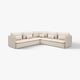 SÖDERHAMN cremefarbenes Ecksofa: modern, L-förmig, weicher Stoff.