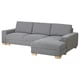 Modernes graues SÖRVALLEN Sektionssofa mit Chaiselongue, minimalistisches Design auf Holzbeinen.