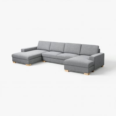 Modernes, graues, u-förmiges SÖRVALLEN-Sofa mit Holzbeinen, minimalistisches Design, perfekt für zeitgenössische Wohnräume.