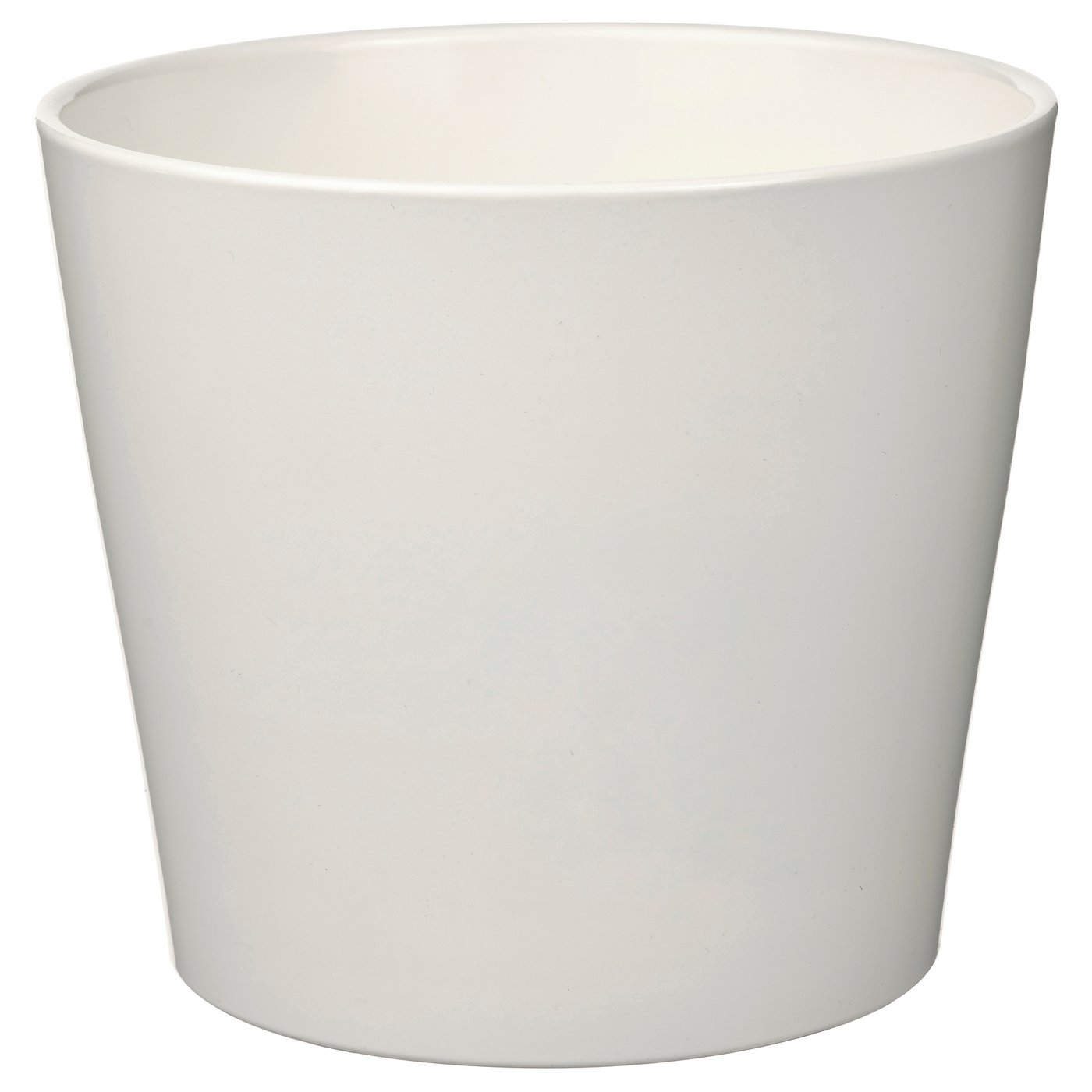 Weißes rundes Pflanzgefäß