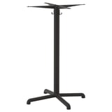 Schwarzer STENSELE Tischständer: robuster, dreieckiger Fuß, verstellbare Armlehnen, modernes Design.