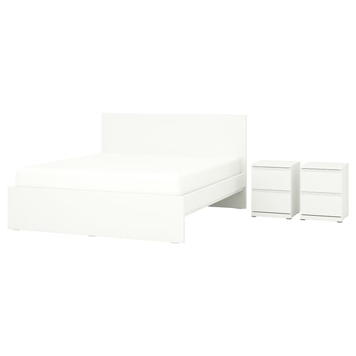 STORKLINTA Schlafzimmermöbel 3er-Set, weiß, 180x200 cm