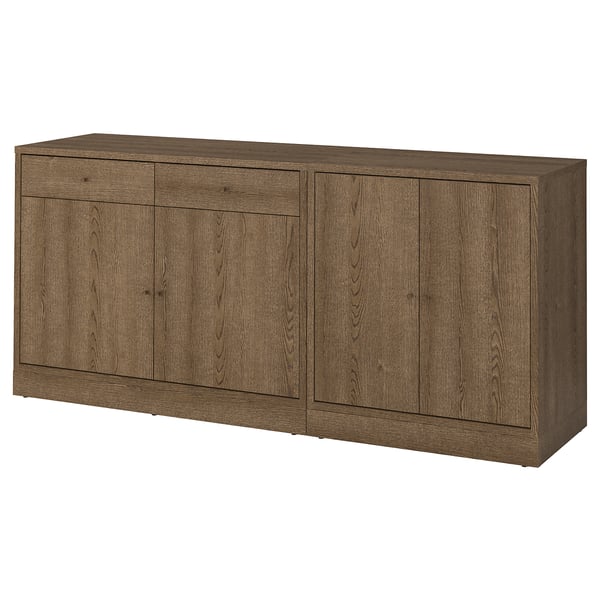 TONSTAD Sideboard: dunkelbraun, hölzern, rechteckig, sechs Türen, minimalistisches Design.
