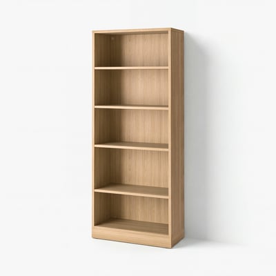 TONSTAD: Bücherregal aus hellem Eichenholz, vier Regale, einfaches Design.