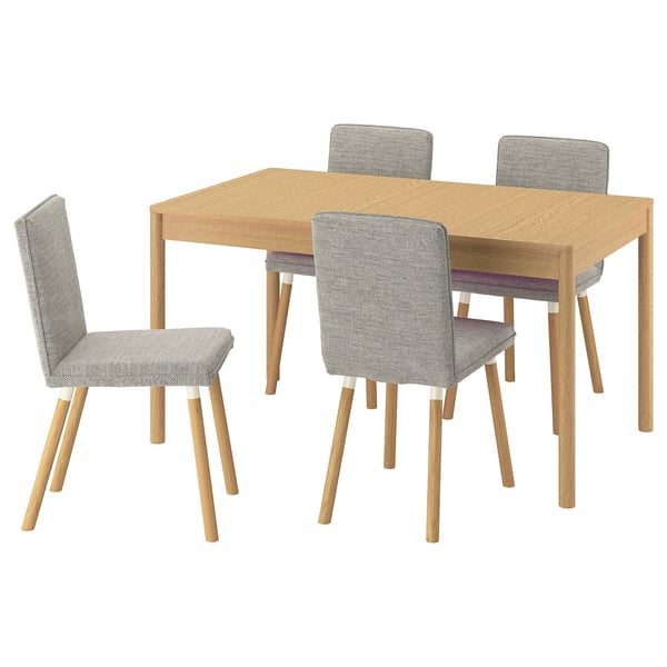 TONSTAD / TONSTAD Tisch und 4 Stühle, Eichenfurnier/Viarp beige/braun Eichenachbildung, 140/196x85 cm