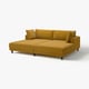 Senf-UPPÅKRA-Ecksofa, modernes Design, bequeme, stabile Materialien.