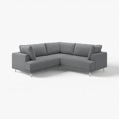 UPPÅKRA graues l-förmiges Sofa, modernes Design, bequem mit Metallbeinen.