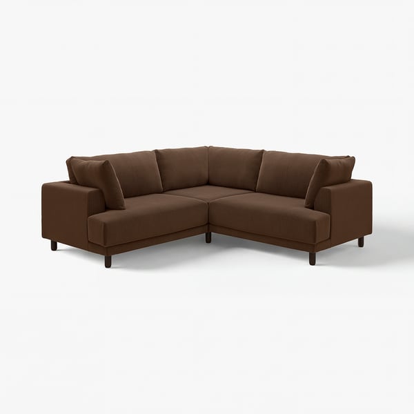 Braunes UPPÅKRA-Ecksofa, modernes Design, bequeme Polster, Holzbeine.