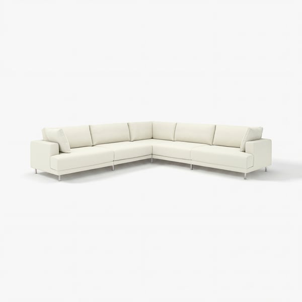 UPPÅKRA cremefarbenes Ecksofa, modern, weich, mit Metallbeinen, perfekt für Familienentspannung.