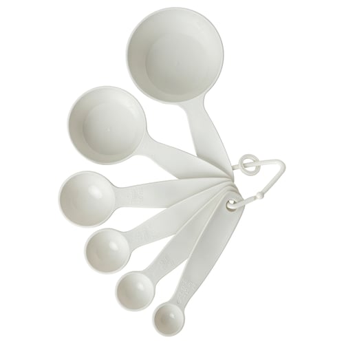 UPPFYLLD Messlöffel 6er-Satz, elfenbeinweiß
