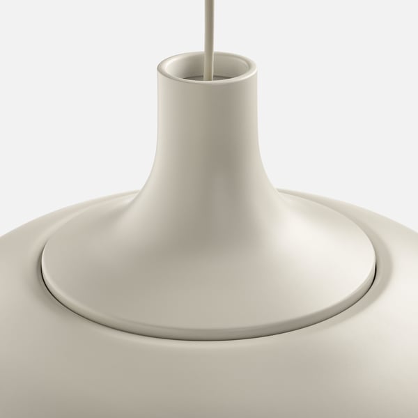 Schlanke, moderne Pendelleuchte mit glatter, matter Oberfläche; Minimalistisches Design, sorgt für weiches Licht.
