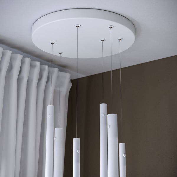 VARMBLIXT LED-Hängeleuchte, dimmbar smart/weißes Glas Weißspektrum, 46 cm