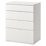 VIHALS weiße Kommode, modernes Design, 4 Schubladen, Sicherheitsmerkmal.