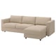 VIMLE 3er-Bettsofa mit Récamiere, Kelinge beige