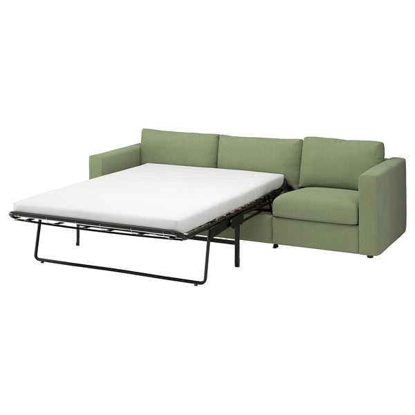VIMLE 3er-Bettsofa, Mosshed graugrün