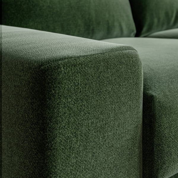 VIMLE 3er-Sofa, mit breiten Armlehnen/Johanneshov dunkelgrün