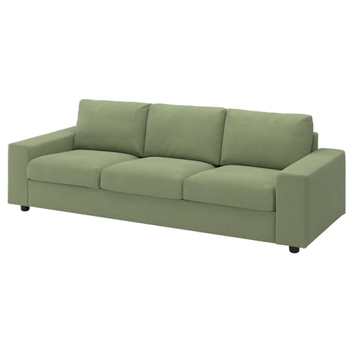 VIMLE 3er-Sofa, mit breiten Armlehnen/Mosshed graugrün