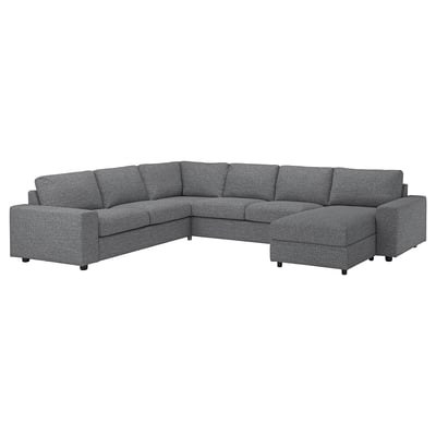 Ein VIMLE Sektionssofa in Grau aus Polyester und Baumwolle mit einem modernen und bequemen Design.