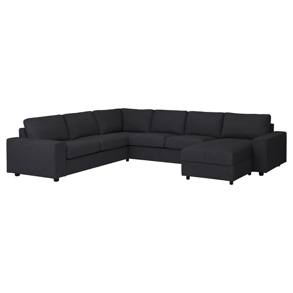 VIMLE dunkelgraues L-förmiges Sofa. Moderner, gepolsterter Stoff. 10 Jahre Garantie.