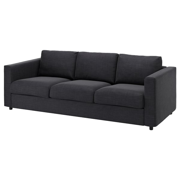 Modernes graues VIMLE-Sofa, schlankes Design mit abnehmbarem Bezug.